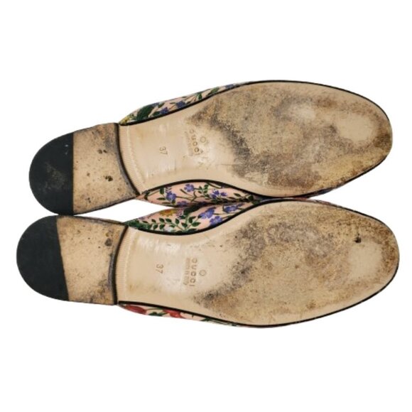 Gucci Floral Canvas Princetown Horsebit Mules Loafers - Picture 8 of 10